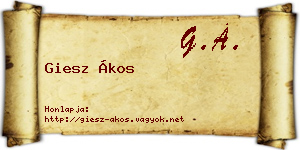 Giesz Ákos névjegykártya